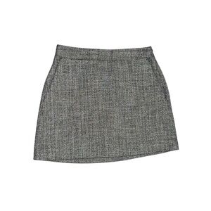 Express High-Rise Tweed Mini Skirt | Black White Gold Woven | Size 4